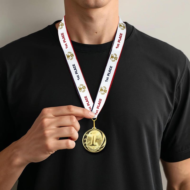 All Quality 1st 2nd 3rd Place Midnite Star Award Medals - 3 Piece Set (Gold, Silver, Bronze) Includes Neck Ribbon - Image 3
